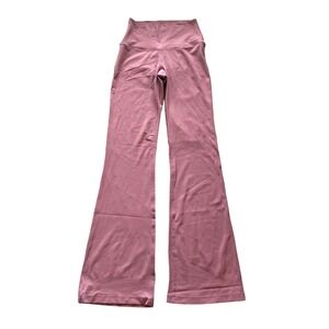 Nike Zenvy Dri-FIT High Waisted Flare Leggings Mauve Pink Womens Sm FB4683-665